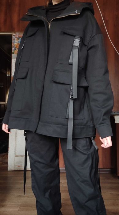 Куртка черная карго новая унисекс мужская женская оверсайз