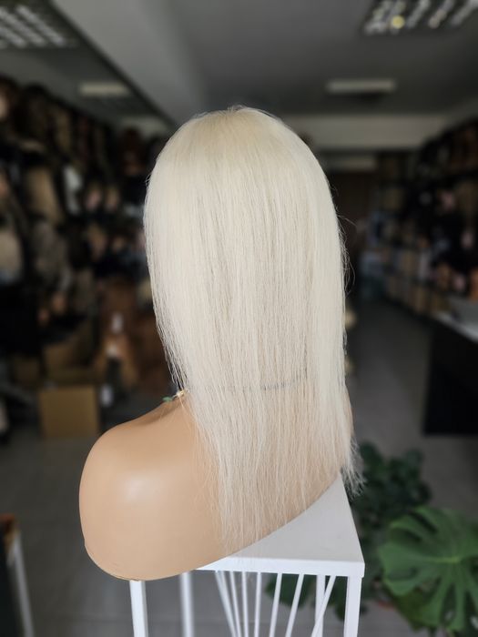 Ultralekki mini tupet topper z włosów naturalnych mleczny blond Ada