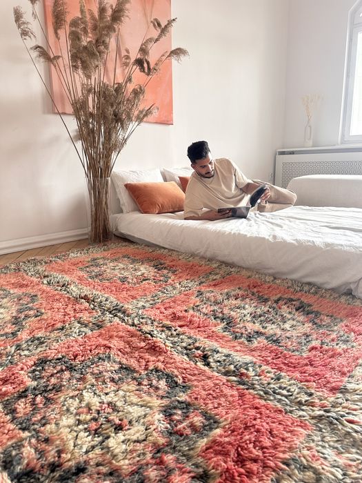 Dywan Vintage marokański wełniany ręcznie tkany