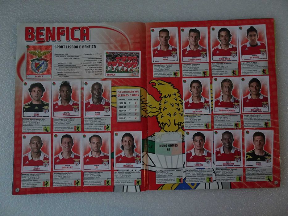 Caderneta de cromos futebol Futebol 2007/2008 Panini (faltam 7 cromos)