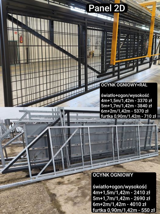 Brama przesuwna palisadowa 4m PREMIUM STAR,ocynk ogniowy+RAL, inne
