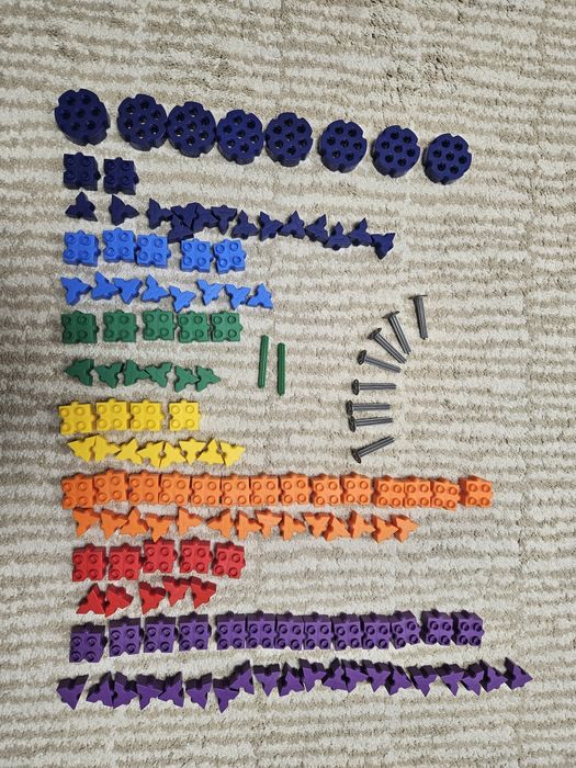 Morphun- 12 rainbow vehicles- 12 tęczowych pojazdów, klocki