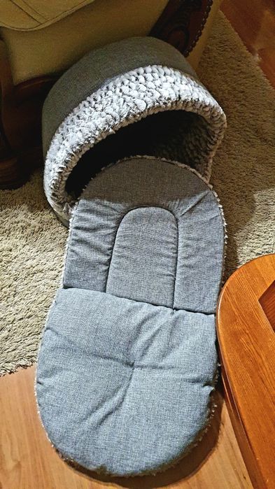 Leżanka budka dla kota lub małego pieska dwustronna poduszka