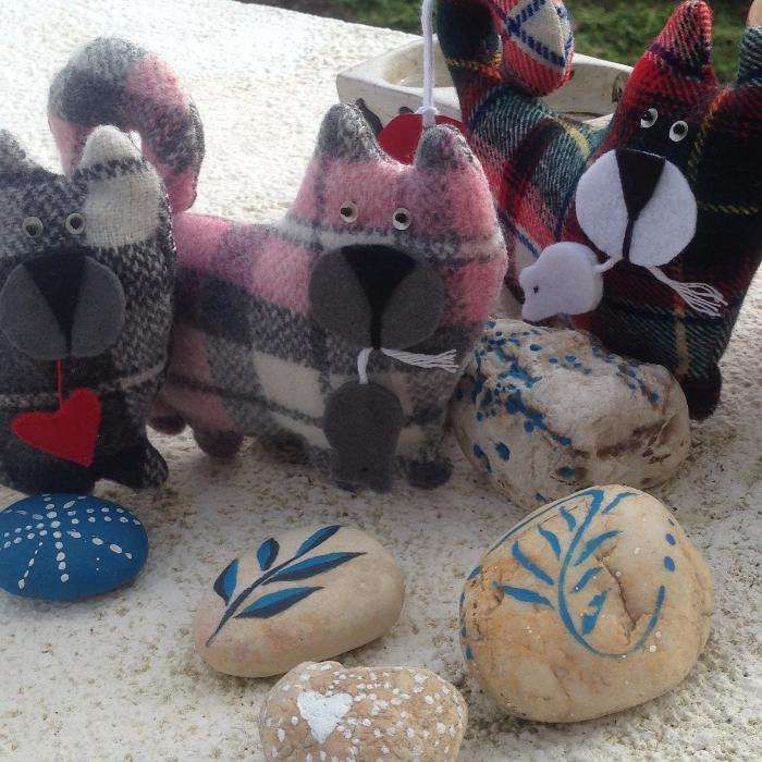 Gatos artesanato em tecido