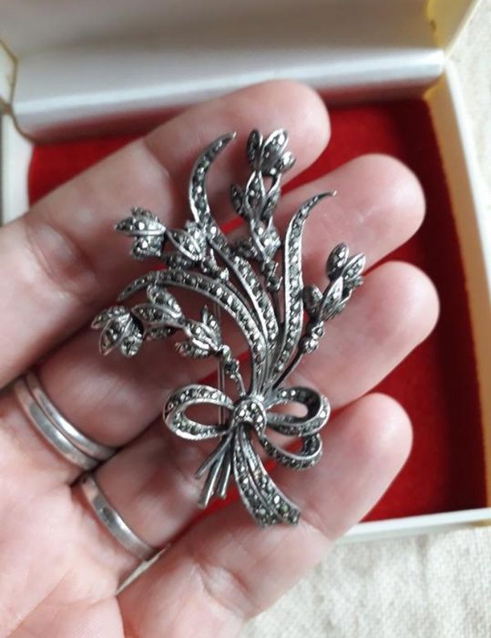 Редкая винтажная брошь sterling  925 серебро bjl