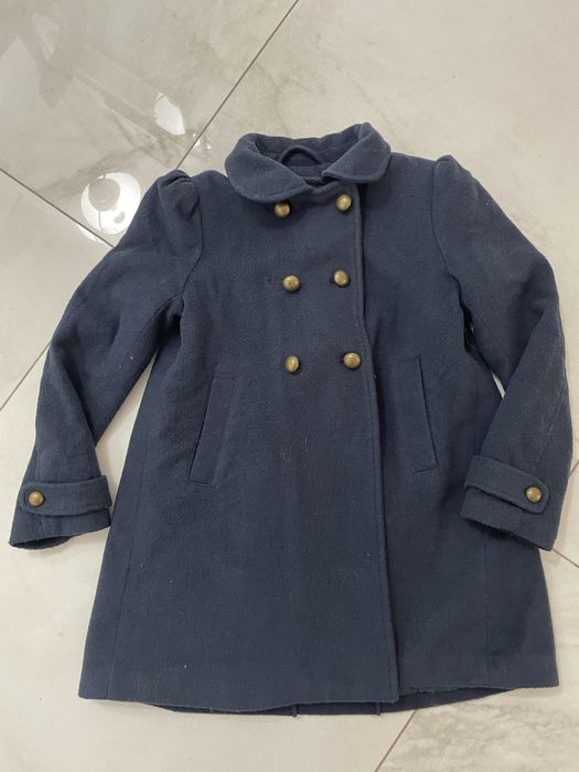Płaszczyk H&M granatowy dwurzędowy