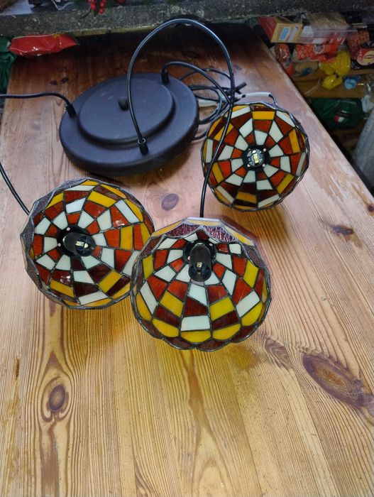 Żyrandol witrażowy tiffany lampa vintage  rustykalna