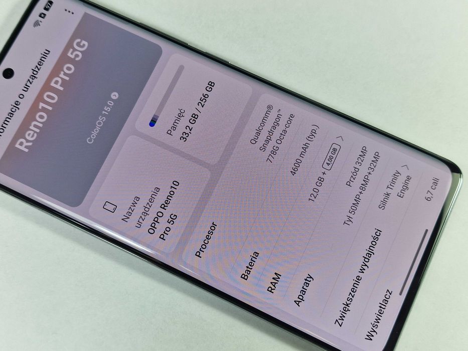 OPPO Reno10 Pro 5G / Silvery Grey / 12GB / 256GB / Grade A- / Gwarancja 12 miesięcy