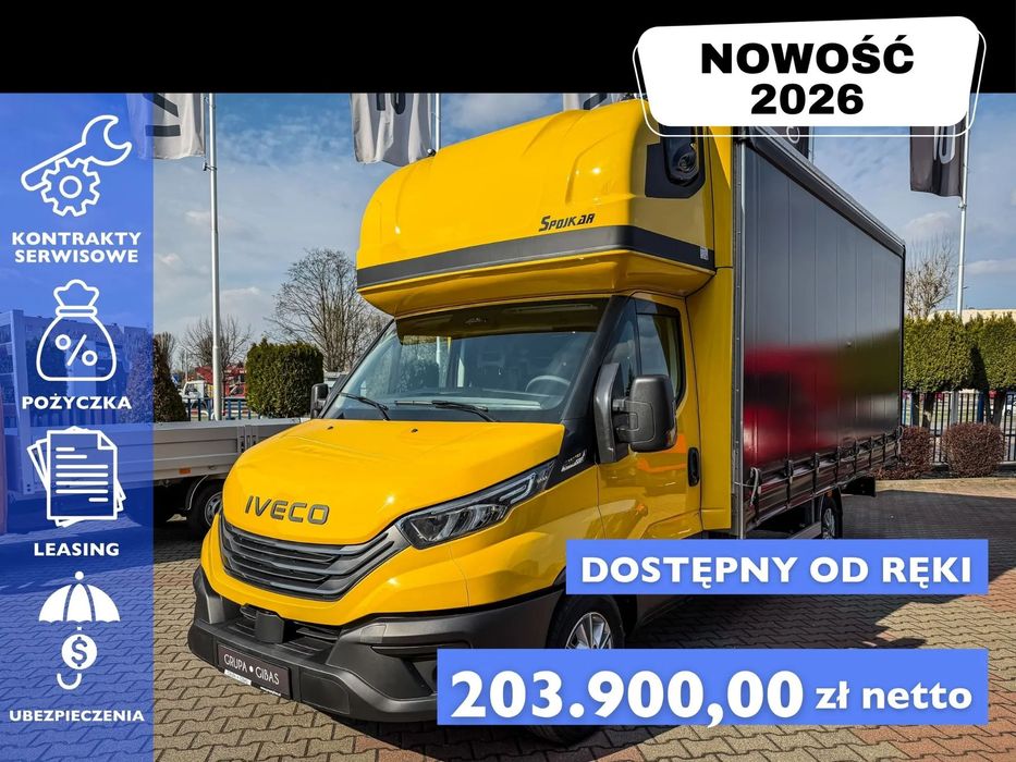 Iveco Daily 35S18HA8 3.0 Diesel 180 KM AT8 ZF Plandeka z kabiną sypialną! GSC Zabudowy!  Funkcjonalna zabudowa! Hak! Kamera cofania! HIT!