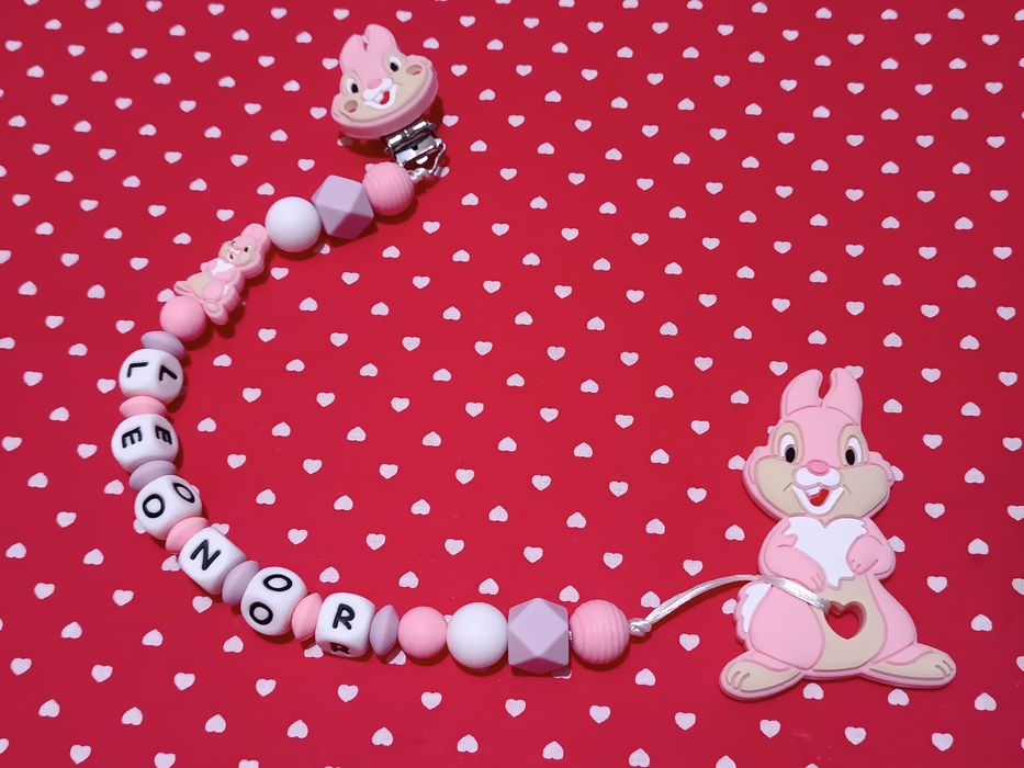 Prende-chupetas silicone com mordedor