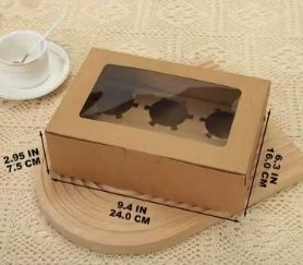 20 caixas 6 orifícios cupcake - pastelaria