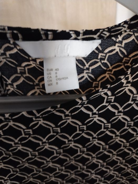 Sukienka,h,&m, 40, czarna, wzorzysta