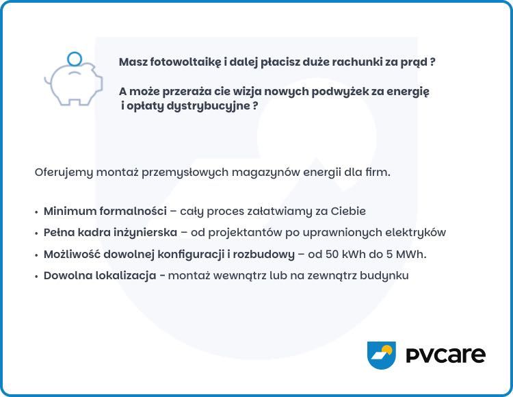 -> magazyn energii 50kW/ 100kWh > AI + BACKUP dla Firm -> fotowoltaika