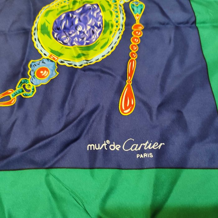Must De Cartier Vintage Silk Scarf Jewelry Motif
