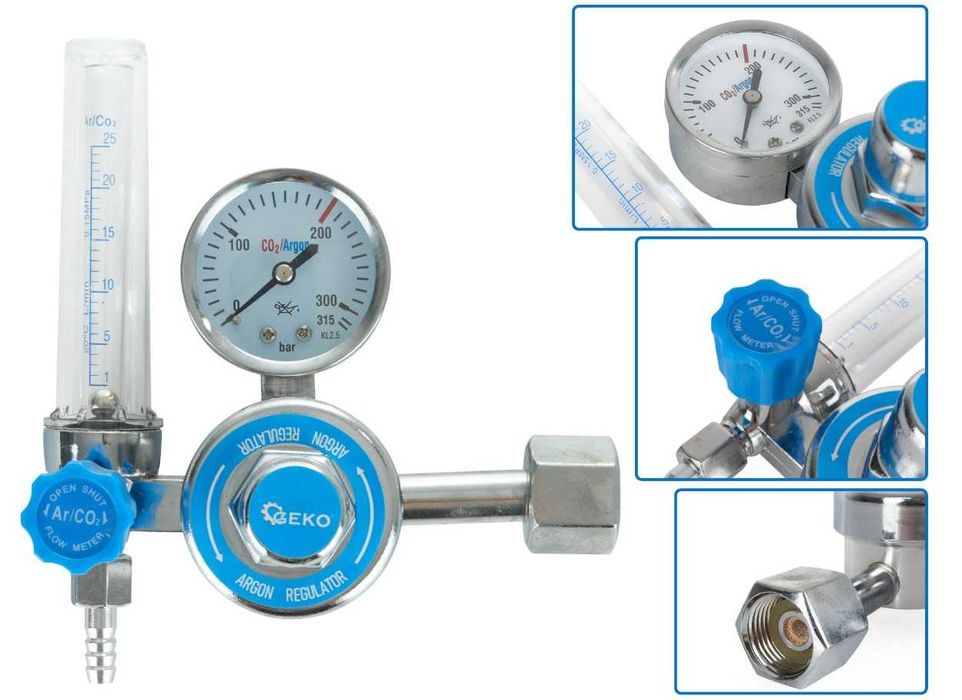 Reduktor CO2/ARGON z rotametrem spawalniczy do migomatu  TIG akwarium