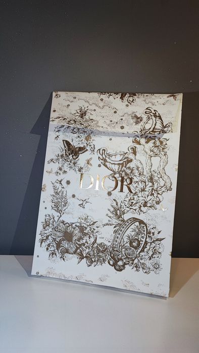 Koperta papierowa Dior biało złota