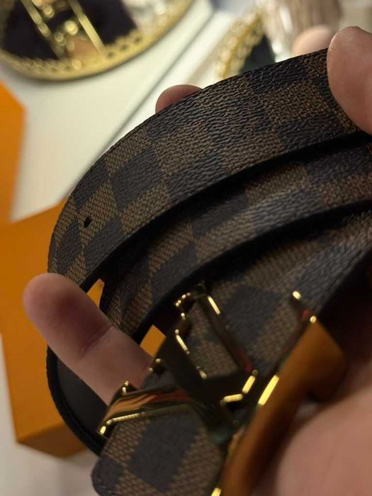 Kultowy Pasek Louis INITIALES Damier / R. 90-110 / Full Box