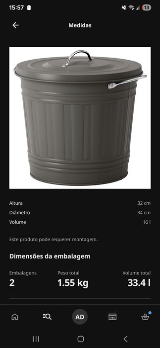 KNOD cesto com tampa IKEA