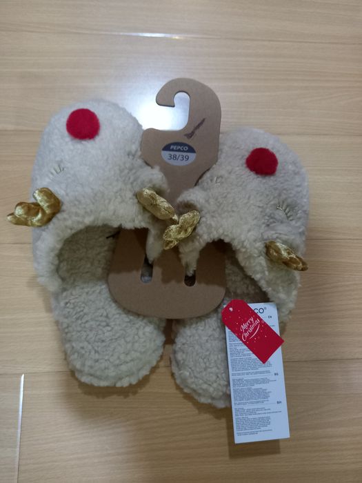 Pantufas de adulto Pepco com rena (Natal), 38/39