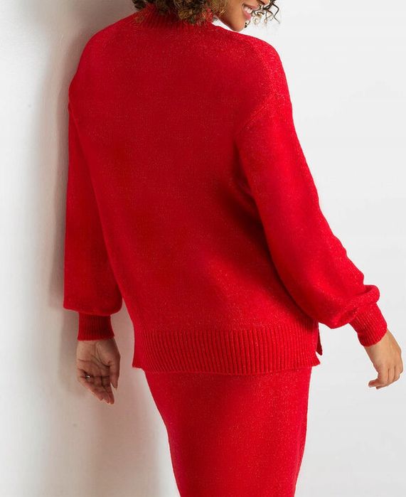 B.P.C czerwony sweter dłuższy r.40/42