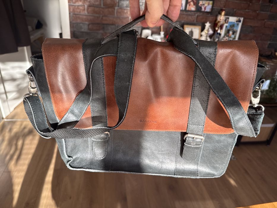 Torba skórzana aktówka listonoszka Baleine