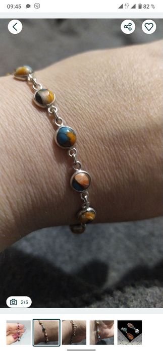 Срібний браслет з бірюзи Кінгман