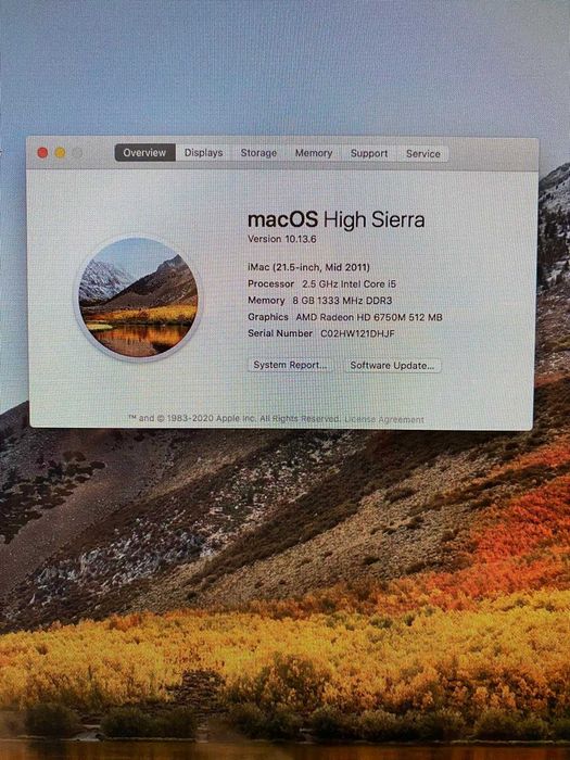 Apple Imac 21.5 Polegadas 2.5GHZ 8GB