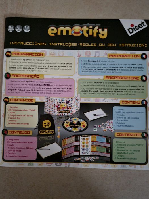 Vendo jogo de tabuleiro - Emotify, da Diset