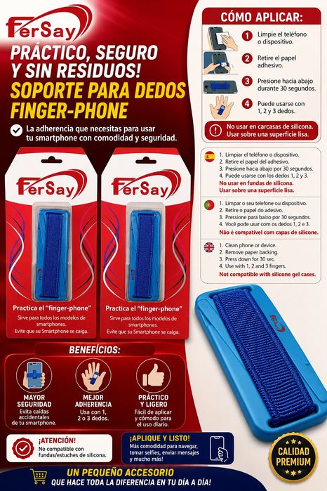 Adesivo para segurar o telemóvel (Anti queda)