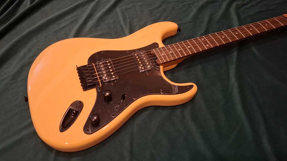 Harley Benton ST-Modern HH DS Desert Sand gitara elektryczna Stratocaster HH humbuckery stały mostek nowa po setupie superstrat rock metal