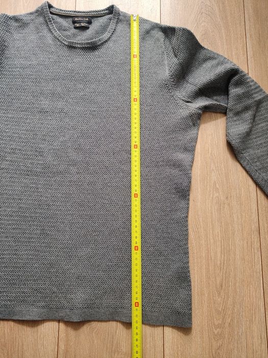 Sweter Massimo Dutti szary struktura S bawełna + kaszmir