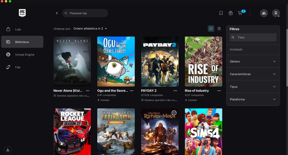vendo conta da epic games