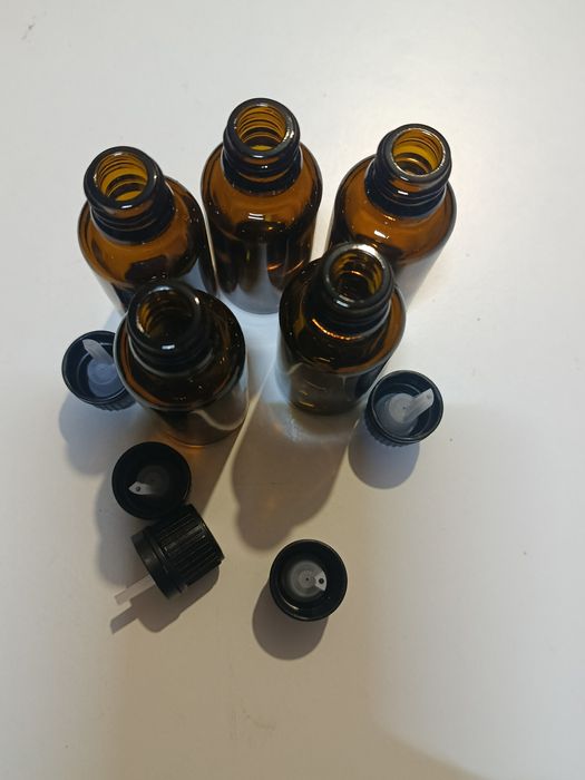 Buteleczki szklane 30 ml 5 sztuk z kroplomierzem