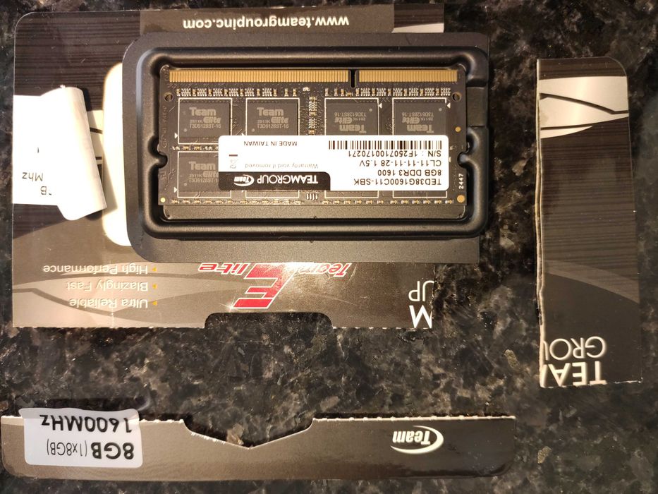 RAM 8GB DDR3 1600MHz SO-DIMM (1Rx8) TeamGroup – como nova