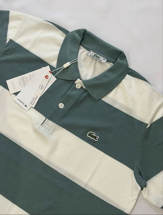 Чоловіча футболка поло Lacoste у смужку ( Розмір 3XL )
