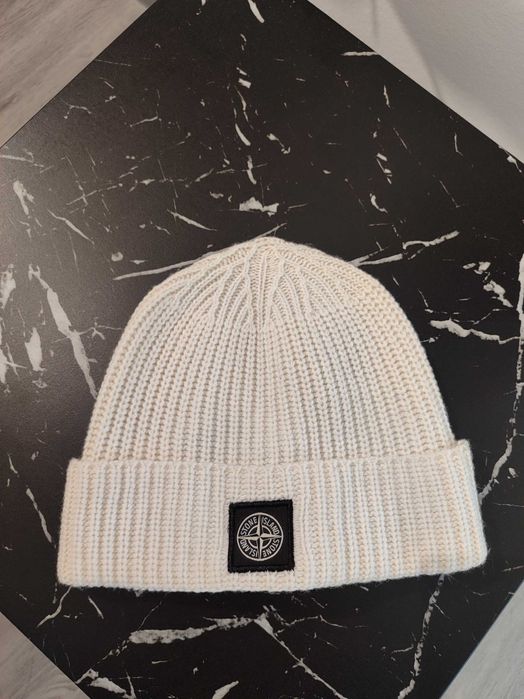 Шапка Stone Island N10B5 Wool-Knit Beanie Hat White SI0112-WT