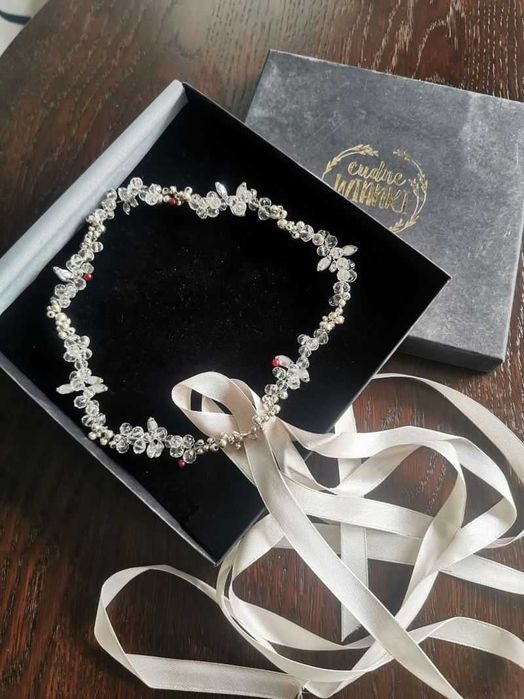 *** WIANEK opaska AURELIA CuDnE WiAnKi ślub do włosów BIŻUTERIA