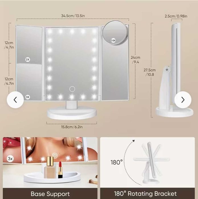 Espelho de Maquiagem com led - Novo