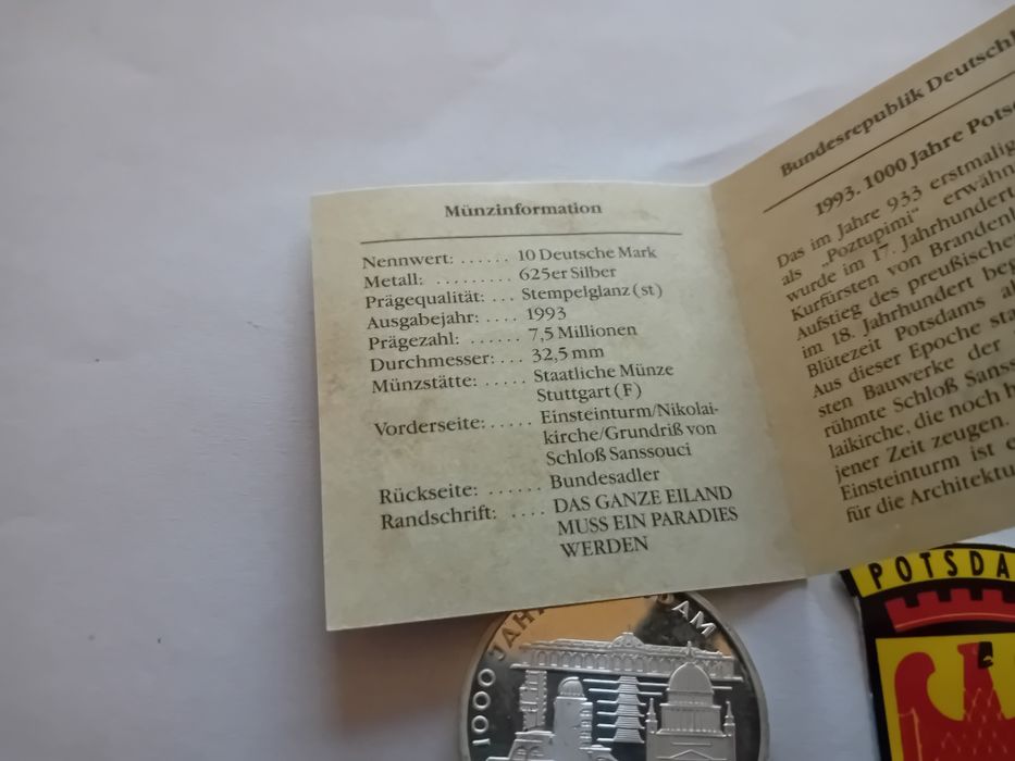 10 deutsche mark 1000 jahre postdam