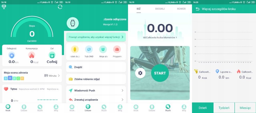 Smartwatch Zegarek Sportowy Kroki Kalorie Puls - Czarny