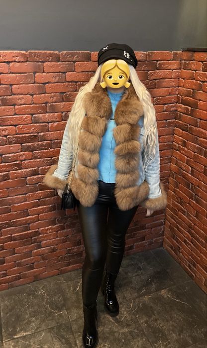 Джинсова куртка утеплена з натуральним хутром