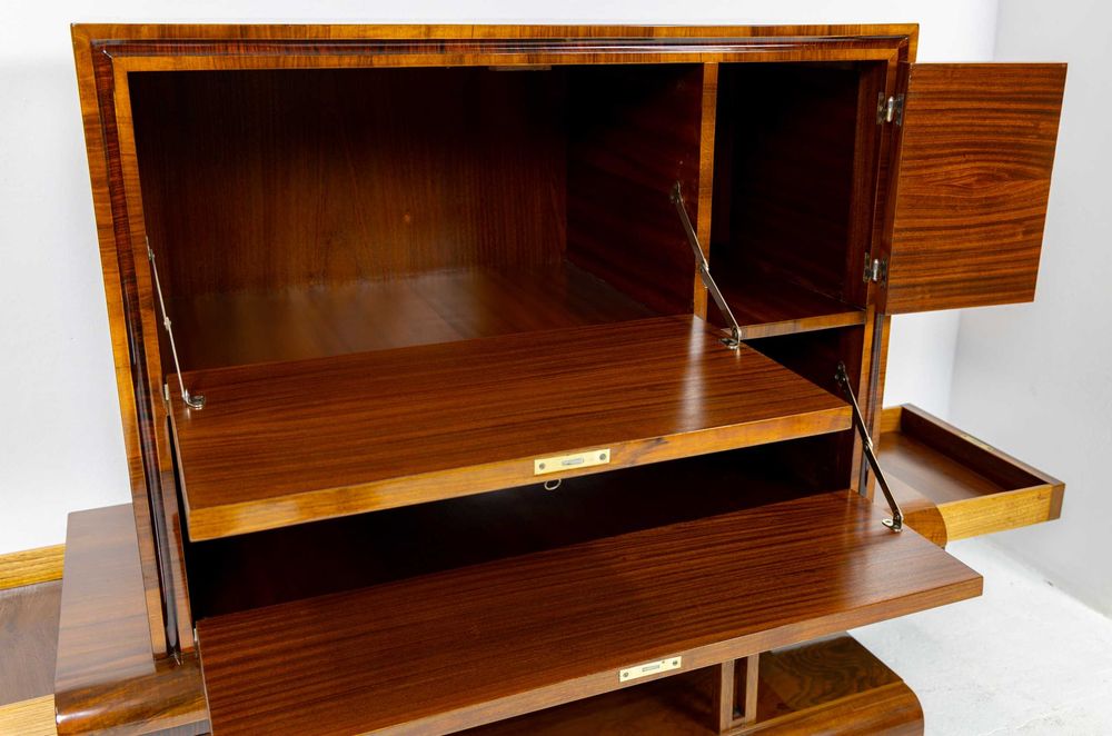 Komoda art deco barek antyk stara lata 30 Polska orzech
