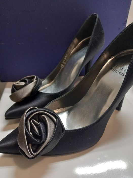 Saparos Stuart Weitzman -Rosario black satin35.5