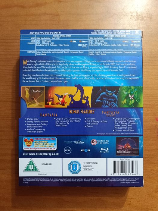 Pack "Fantasia" da Disney em Blu Ray - 2 Filmes (portes grátis)