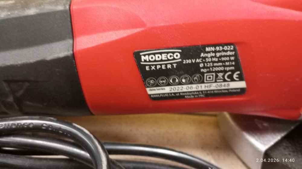 Szlifierka kątowa MODECO 125mm,900W