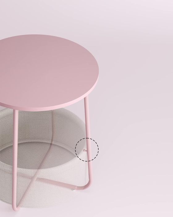 Stolik kawowy różowy boczny pomocniczy ława okrągła