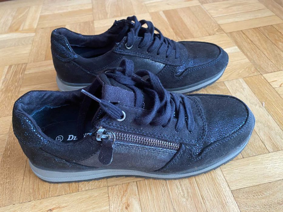 Adidasy skórzane granatowe, dr Jurgens, rozm. 37