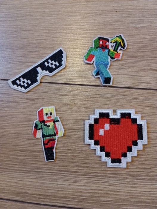 Naszywki naprasowanki Minecraft 4 sztuki