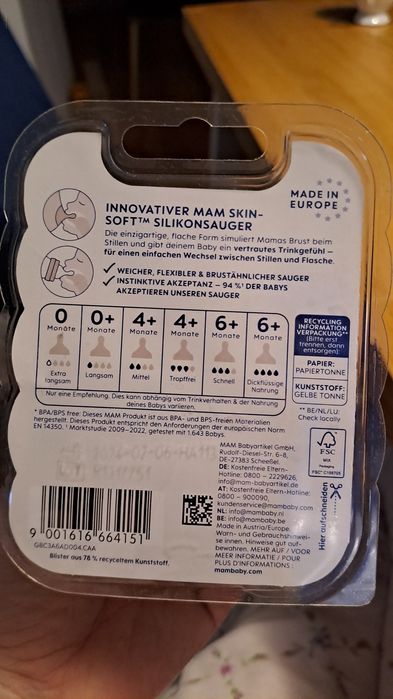 2 szt. Mam Smoczek Do Butelki 6m+ Rozmiar 3