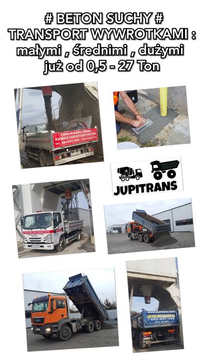 Beton towarowy, Beton suchy, Betoniarnia, Wywrotki, Gruszki-Pompa* Poznań